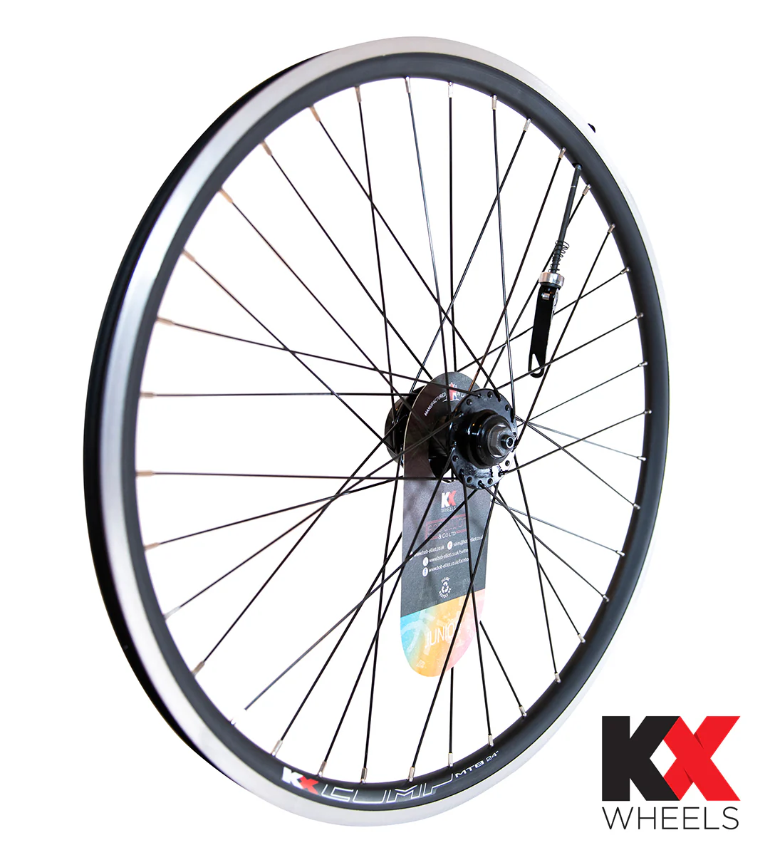 KX Junior 24" Doublewall Q/R Axle Wheel Disc / Rim Brake in Black - Image 4