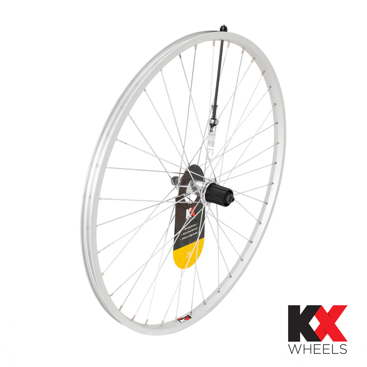 KX MTB 26" Singlewall Q/R Rim Brake Wheel Black Or Silver - Image 6