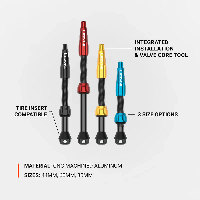 Lezyne CNC Tubeless Pro TLR Valves For Road, MTB , Gravel - Image 2