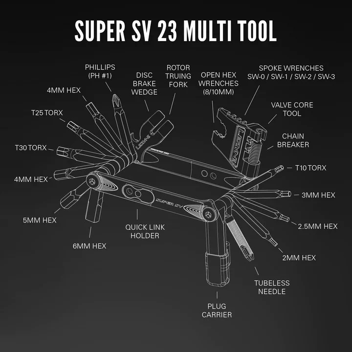 Lezyne Super V23 Compact Mutli Tool For All Bikes Ideal For Tubeless With Black Anti-Corrosion Technology - Image 4