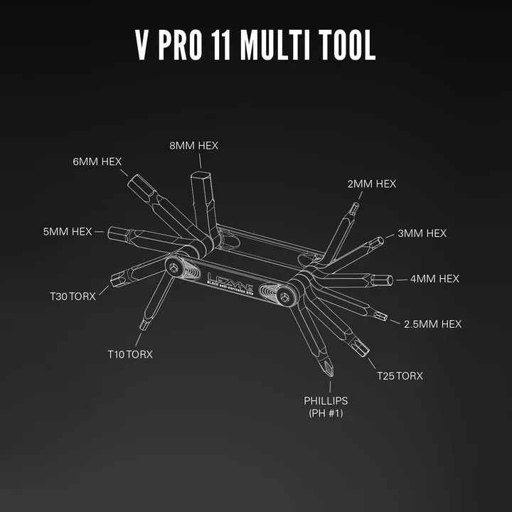 Lezyne V Pro 11 Compact Multi Tool For All Bikes With Black Anti-Corrosion - Image 3