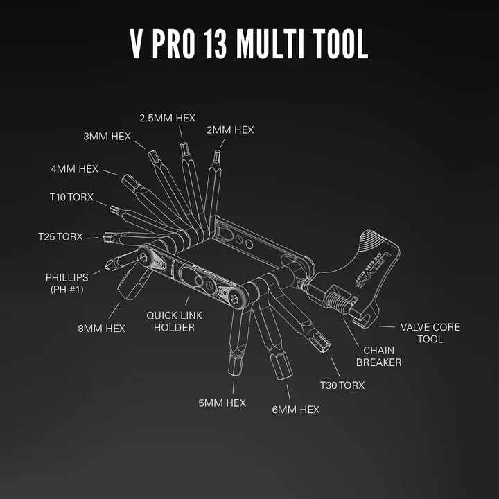 Lezyne V Pro 13 Compact Multi Tool For All Bikes With Black Anti-Corrosion - Image 3