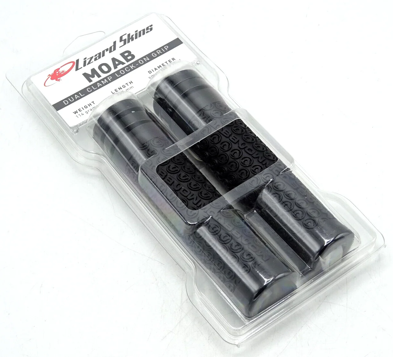 Lizard Skins Moab Dual-Clamp Lock-On BMX MTB Handlebar Grips In Black