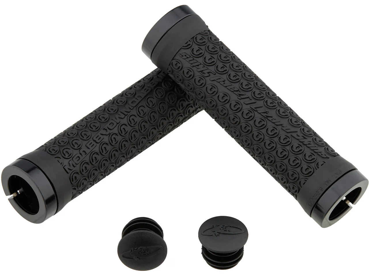 Lizard Skins Moab Dual-Clamp Lock-On BMX MTB Handlebar Grips In Black - Image 2
