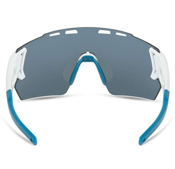 Madison Stealth Cycling Sunglasses | Gloss White Frame/ Blue Mirror Lens - Image 3