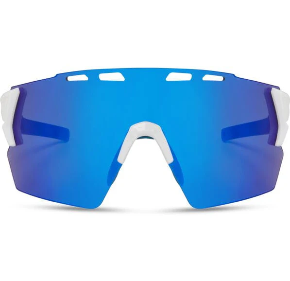 Madison Stealth Cycling Sunglasses | Gloss White Frame/ Blue Mirror Lens - Image 4