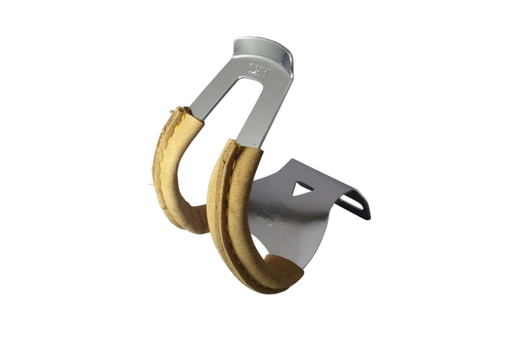 MKS Deep Steel half toe clips with leather - Pair