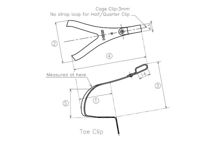 MKS Steel Toe Clips With Leather Size Medium - Pair - Image 3
