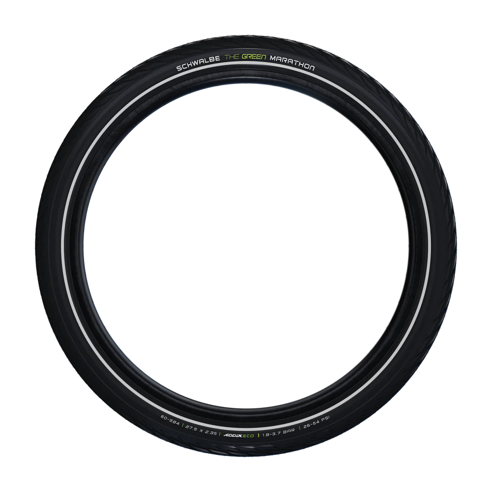NEW Schwalbe Green Marathon City/Touring E-Bike Compatible Wired Bicycle Tyre in Black/Reflex
