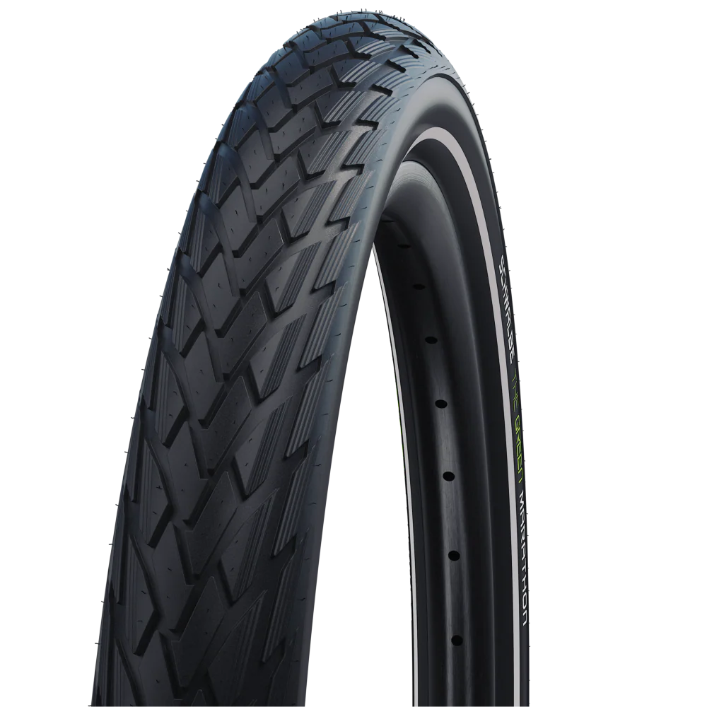 NEW Schwalbe Green Marathon City/Touring E-Bike Compatible Wired Bicycle Tyre in Black/Reflex - Image 3