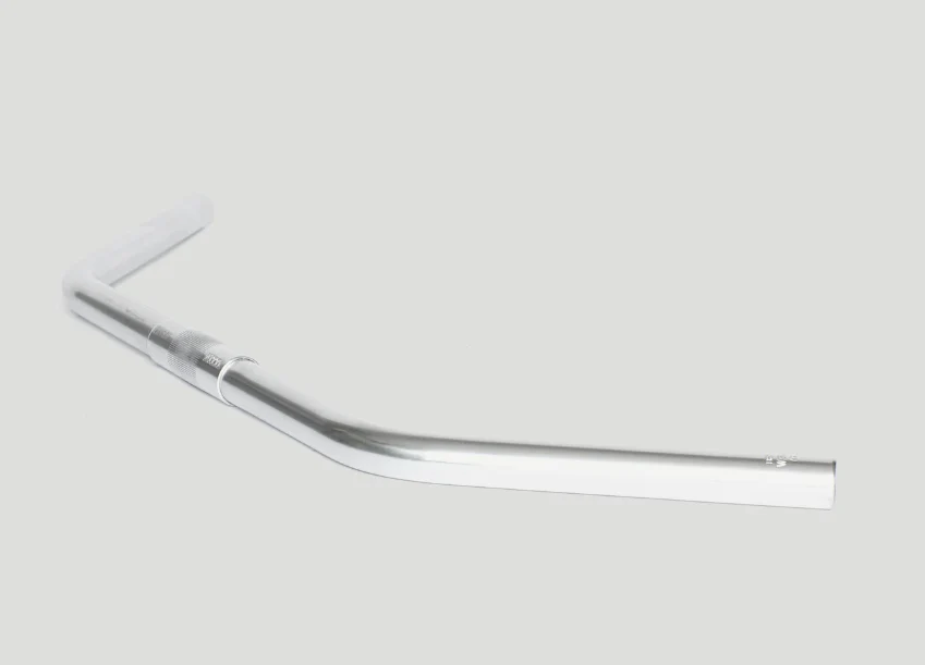 Nitto B812AA Flat Swept Back Bicycle Handlebars | 25.4mm Clamp | 610mm Wide | Silver - Image 2