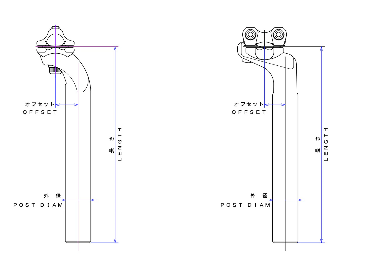 Nitto S83 Seatpost  | 27.2mm Clamp | | 300mm Length | Silver - Image 3
