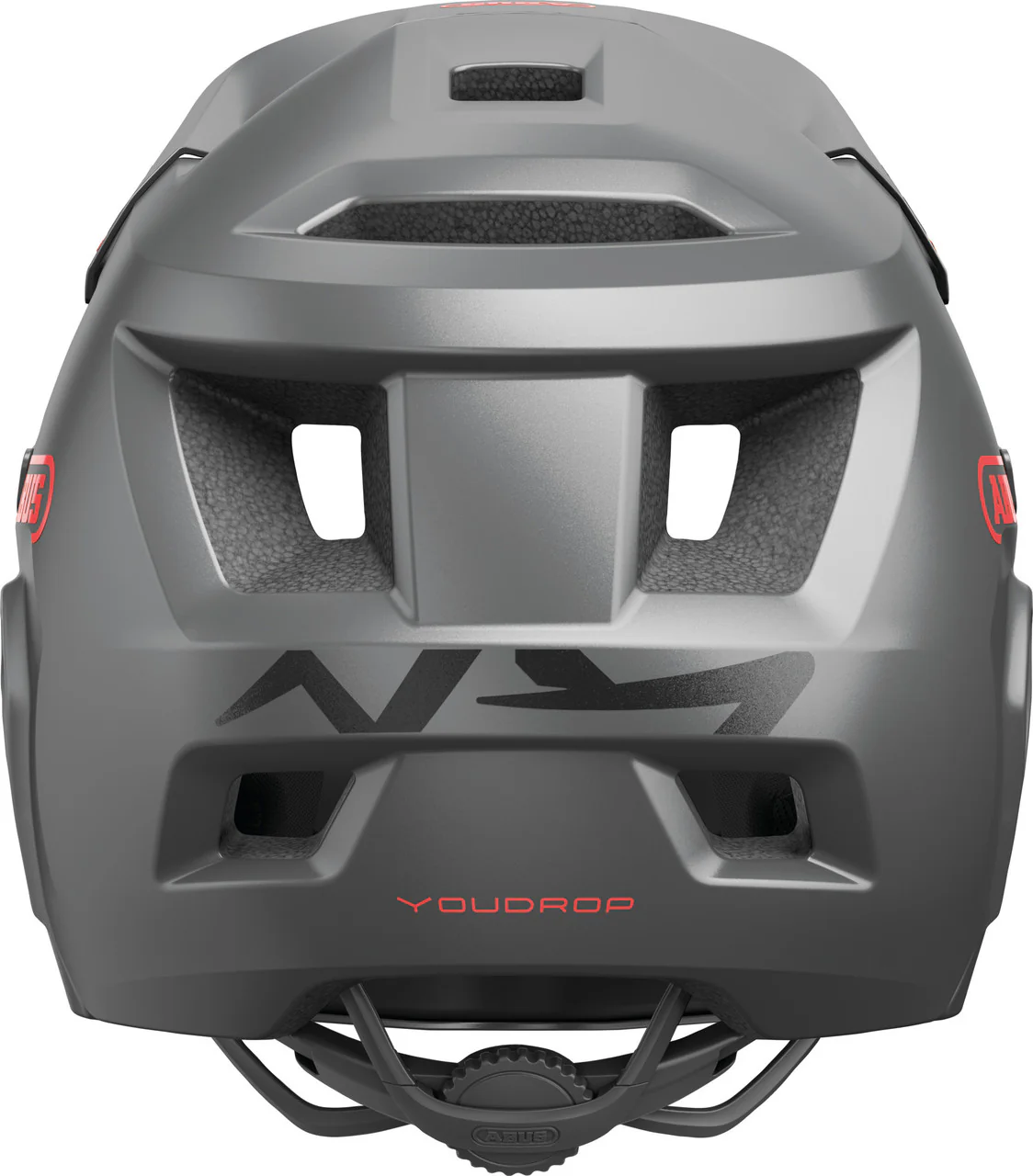ABUS YouDrop FF Helmet Ti Silver - Premium Kids Full Face MTB Safety - Image 3