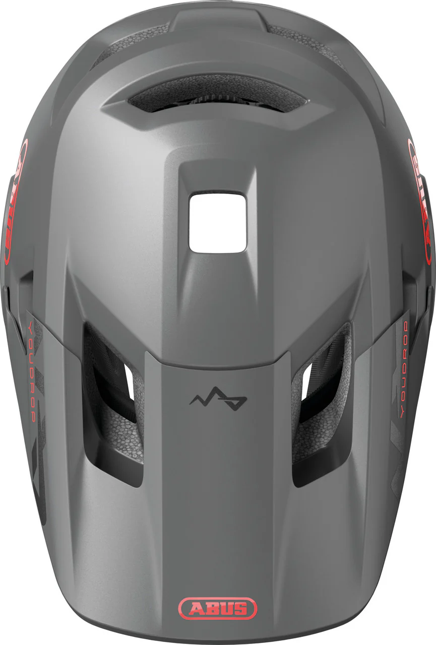 ABUS YouDrop FF Helmet Ti Silver - Premium Kids Full Face MTB Safety - Image 4