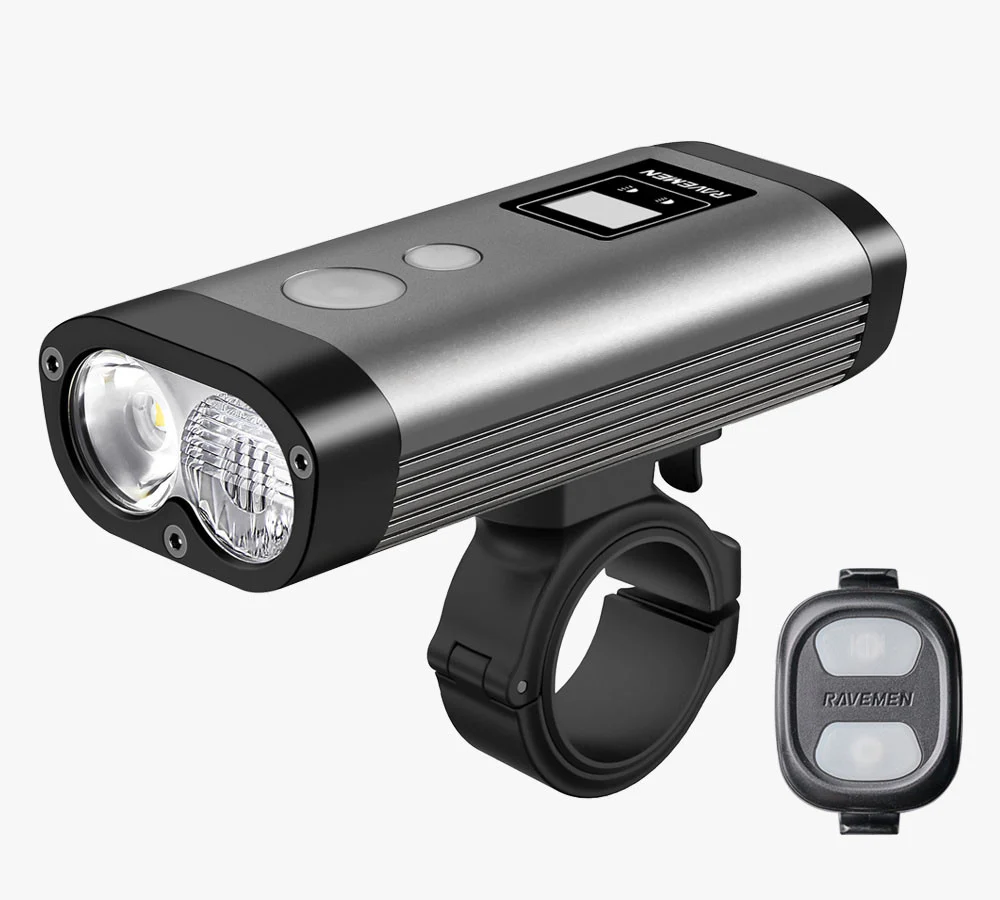 Ravemen PR2000 USB Rechargeable DuaLens Front Light with Remote in Grey/Black RRP £150 - Image 3