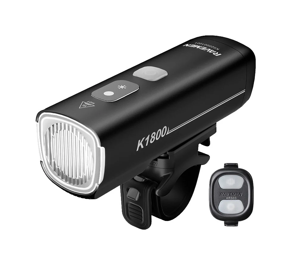 Ravemen K1800 USB Rechargeable AI Nighttime 1800 Lumen Bicycle Front Light