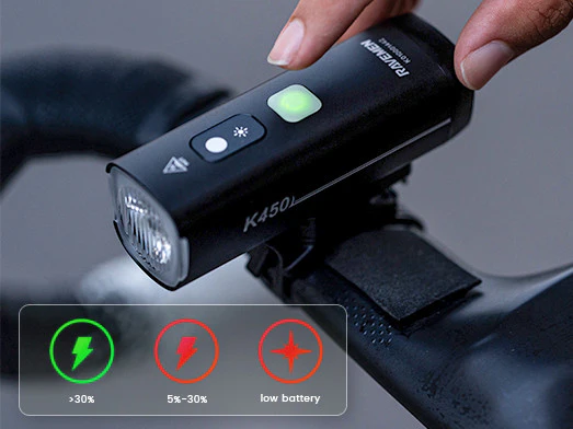Ravemen K450 USB Rechargeable AI Nighttime 400 Lumen Bicycle Front Light - Image 6