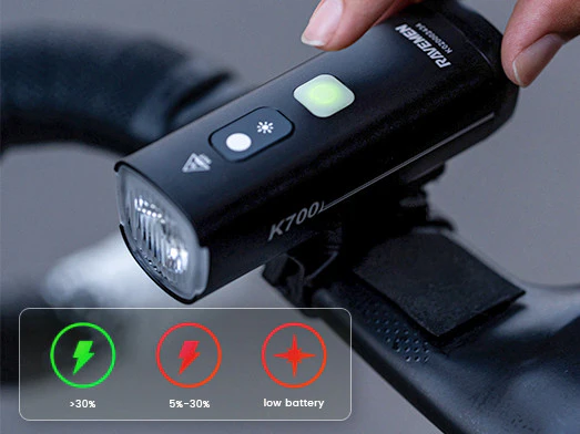 Ravemen K700 USB Rechargeable AI Nighttime 700 Lumen Bicycle Front Light - Image 7