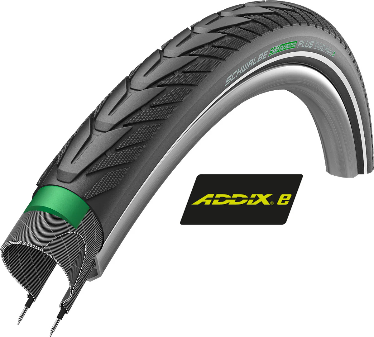 Schwalbe Addix-E Energizer Plus GreenGuard Black/Reflex Rigid Tyre For E-Bike - Image 2
