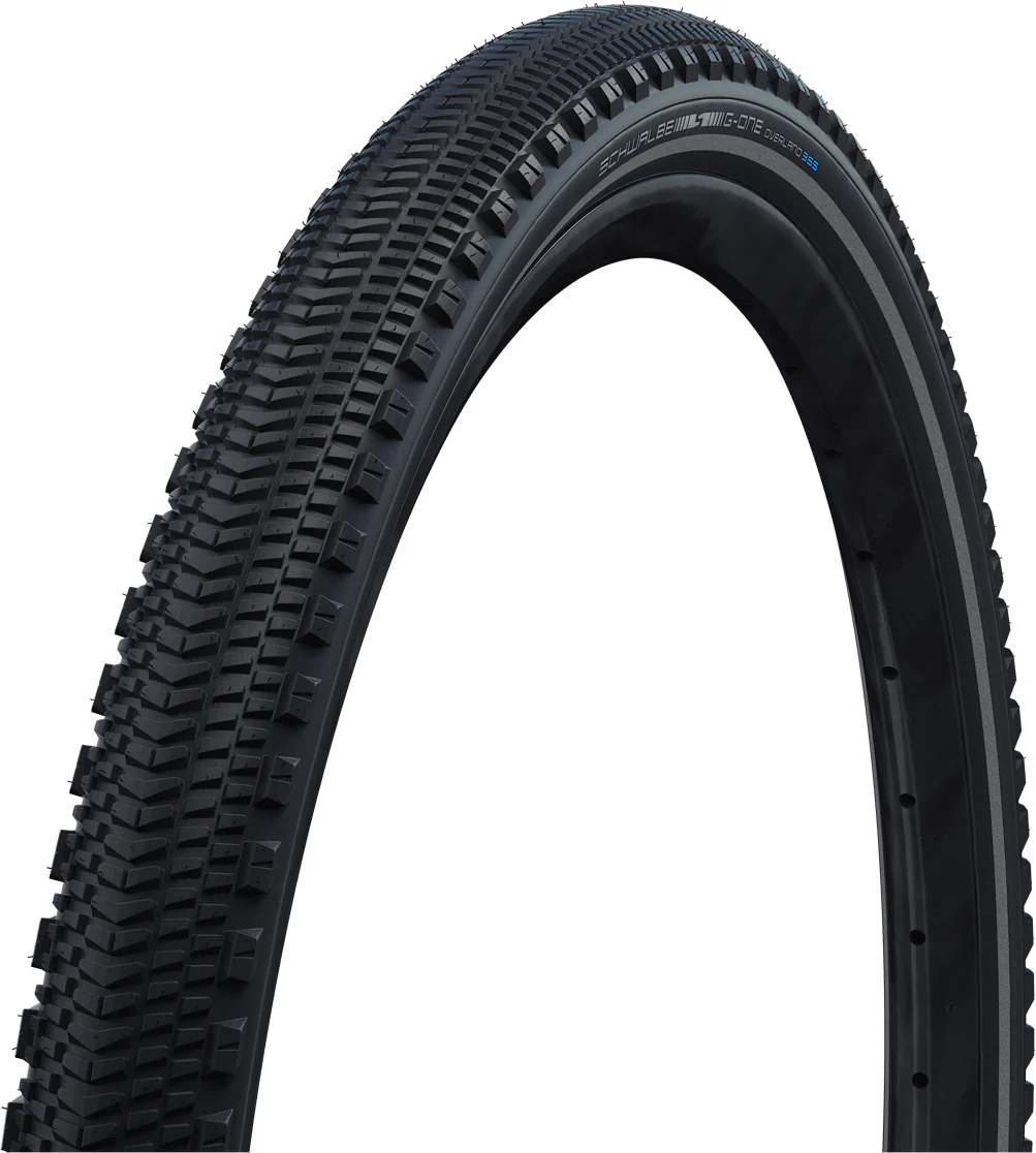 Schwalbe G-One Overland 365 4Season TLE Gravel Folding Tyre in Black/Reflex