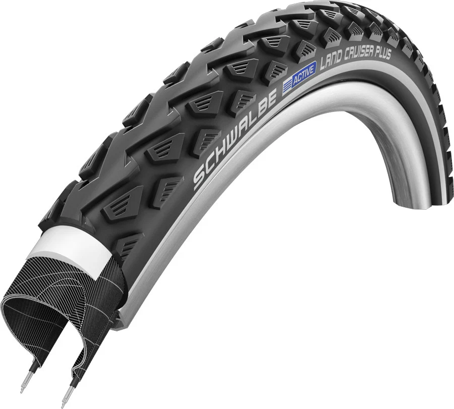 Schwalbe Land Cruiser Plus Active PunctureGuard SBC Rigid MTB Road Tyre | Black/Reflective