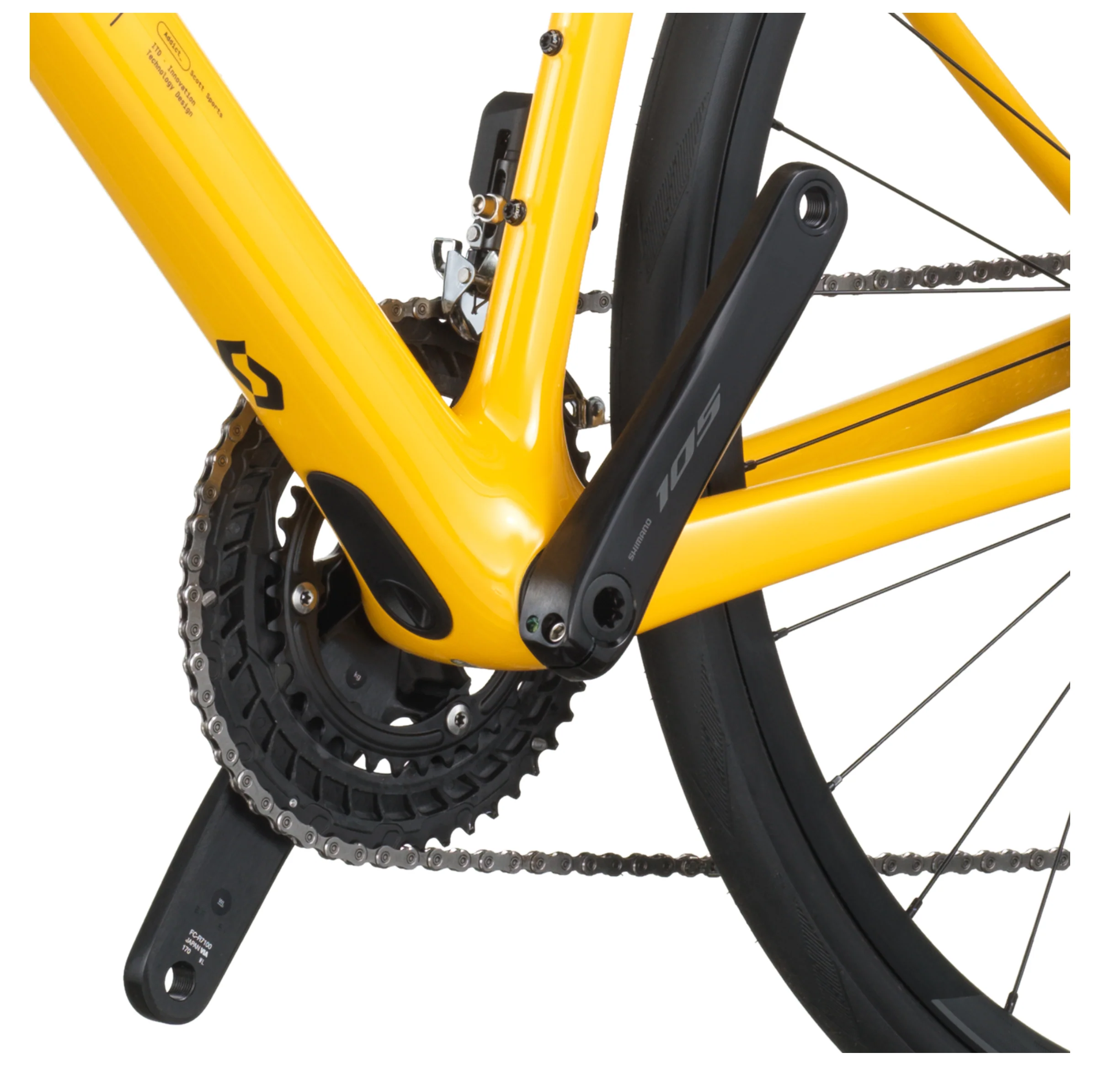 Scott Addict 40 Road Bike - Vivid Yellow - Image 6