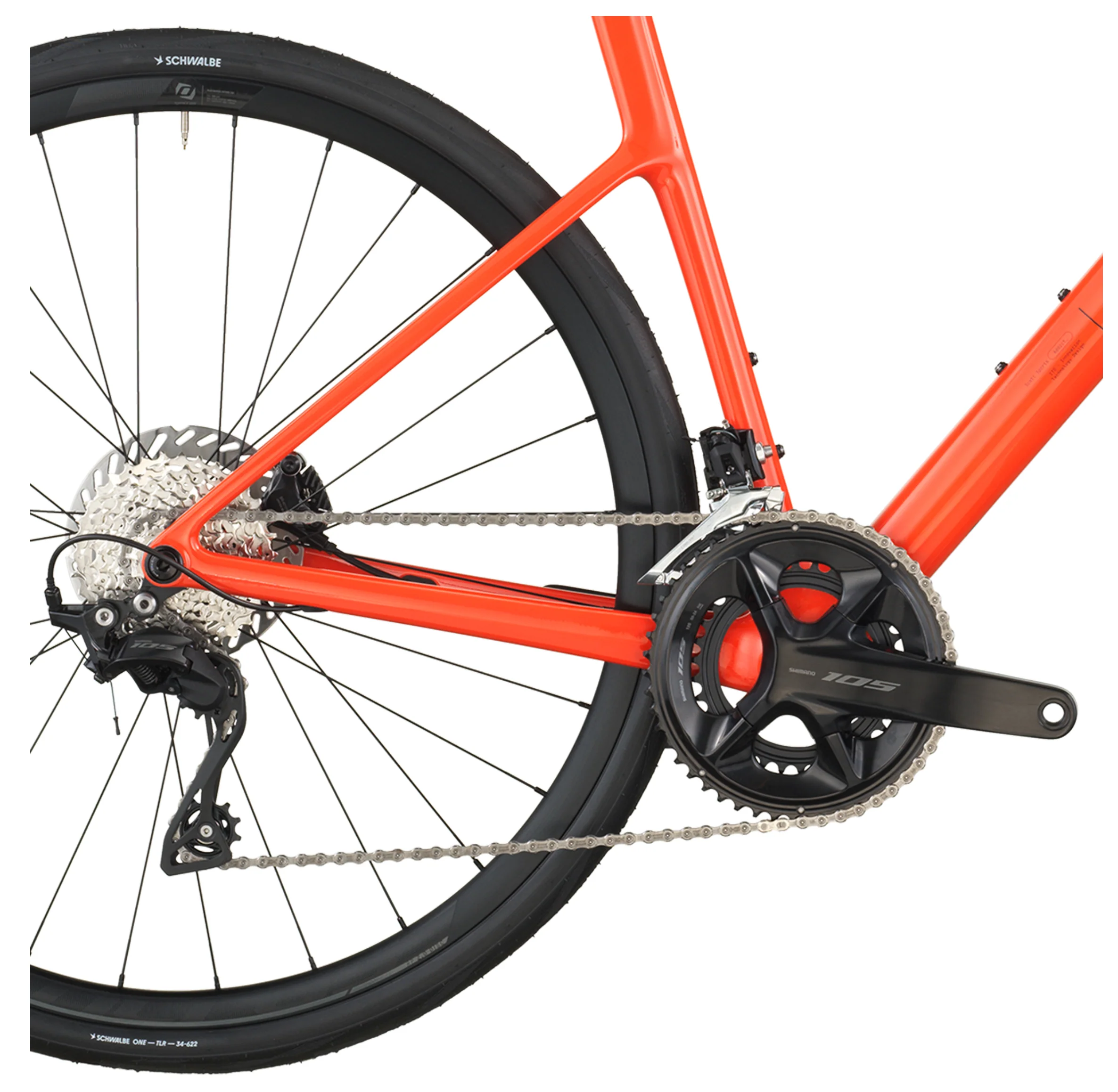 Scott Addict 50 Road Bike - Flame Orange - Image 4
