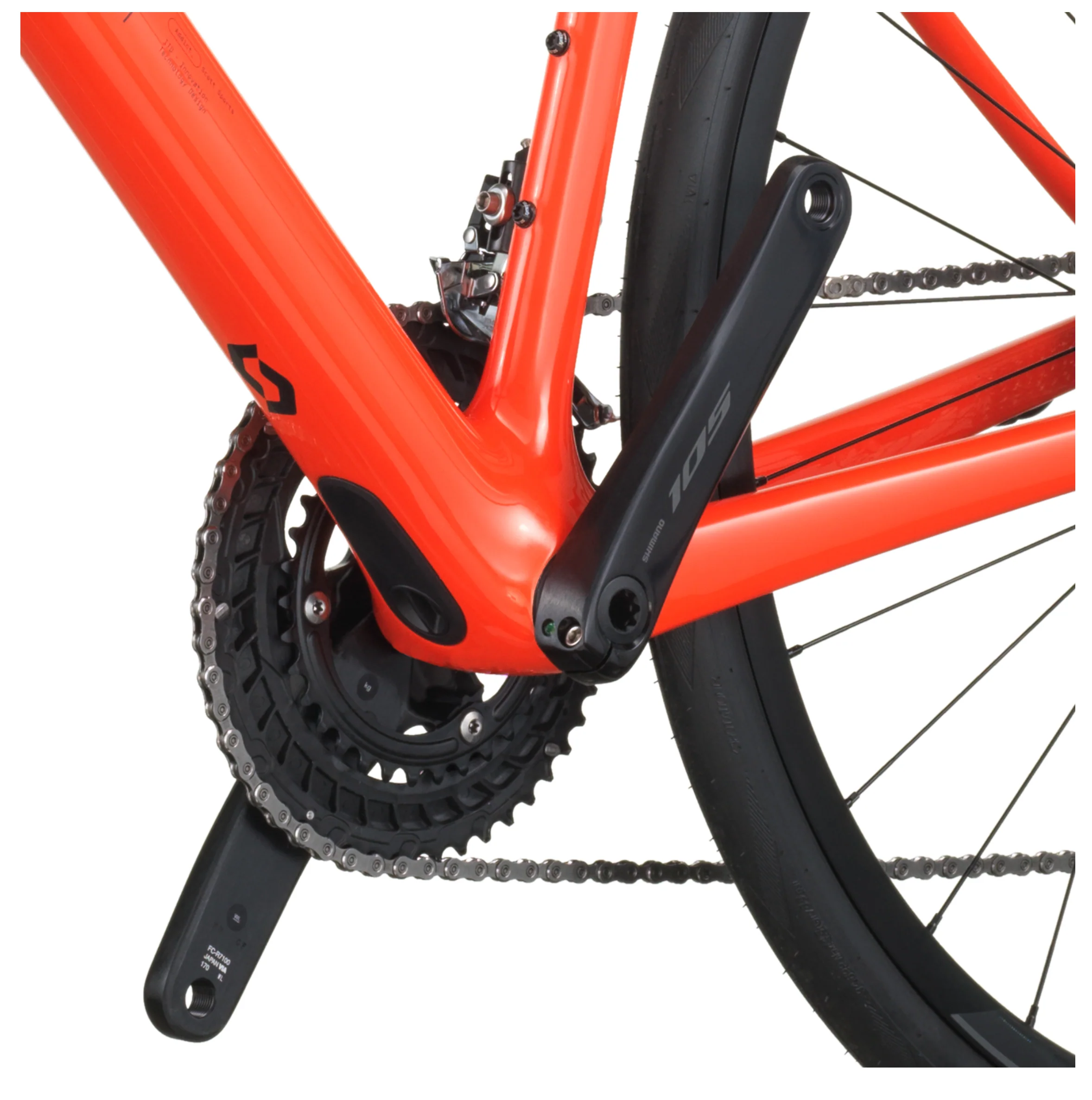 Scott Addict 50 Road Bike - Flame Orange - Image 6