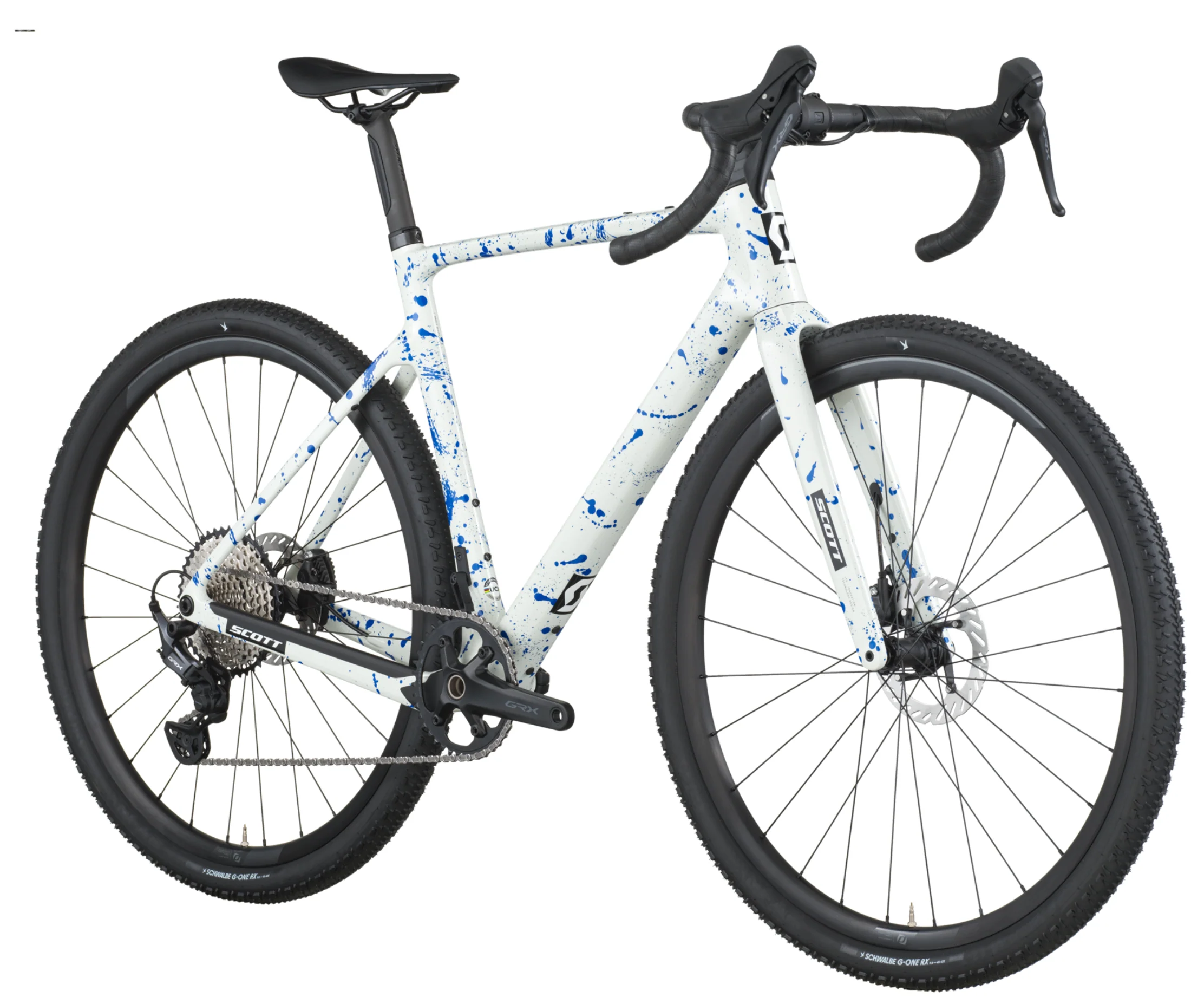 Scott Addict Gravel 30 Gravel Bike In White Splatter Blue - Image 2