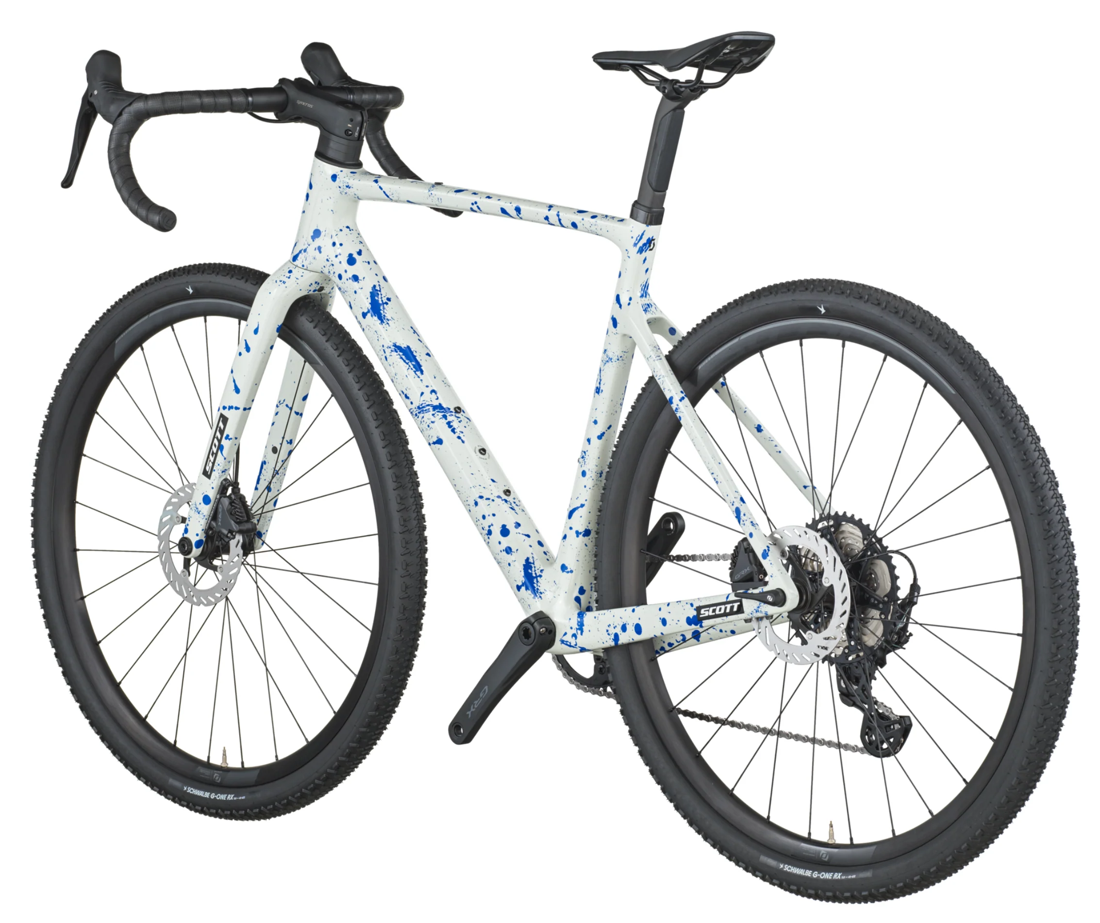 Scott Addict Gravel 30 Gravel Bike In White Splatter Blue - Image 3
