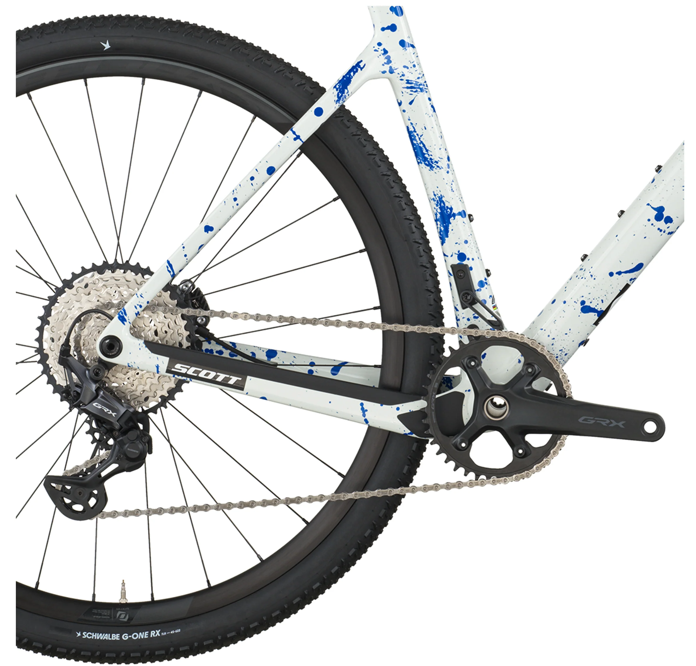 Scott Addict Gravel 30 Gravel Bike In White Splatter Blue - Image 4