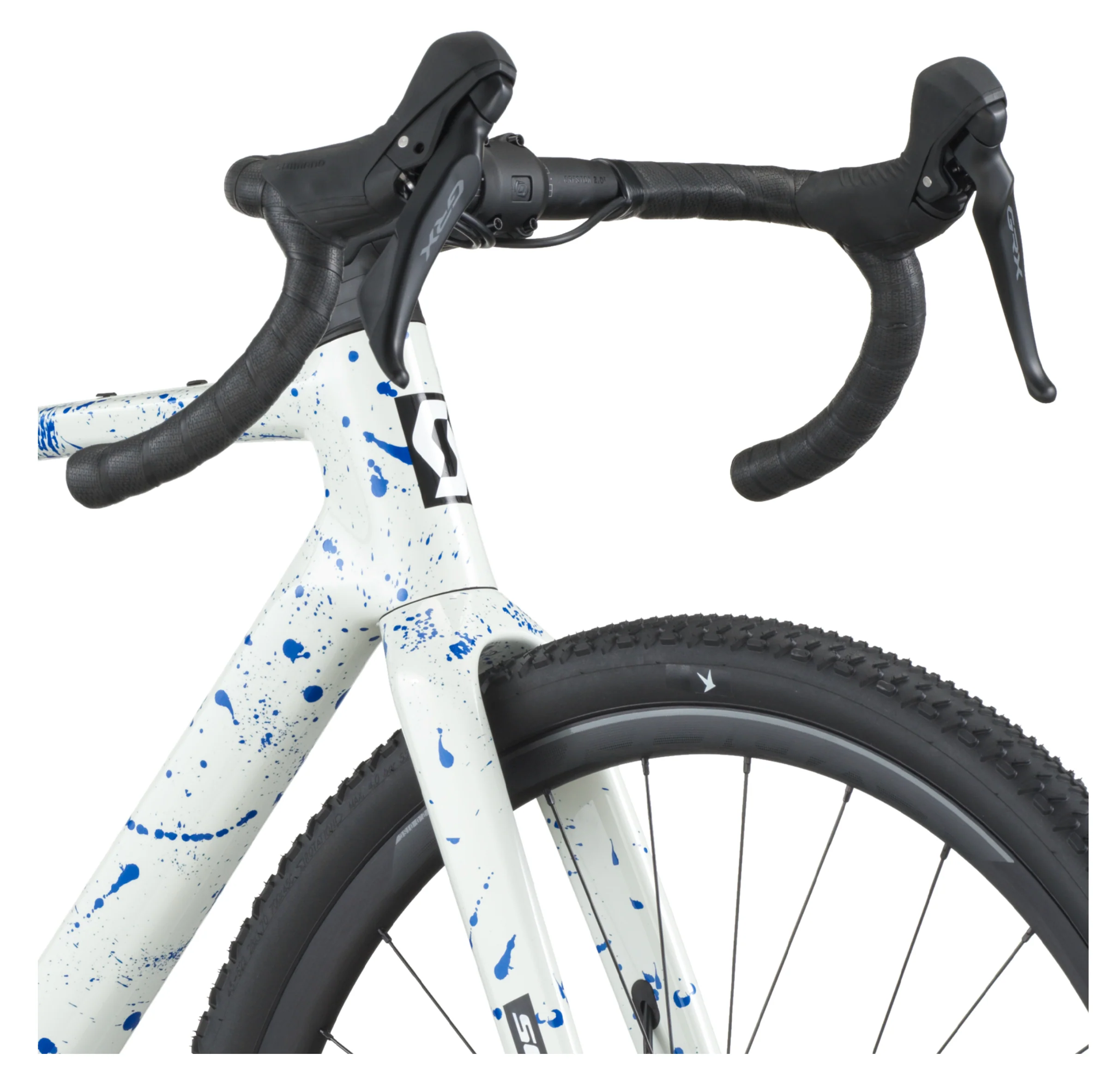 Scott Addict Gravel 30 Gravel Bike In White Splatter Blue - Image 5