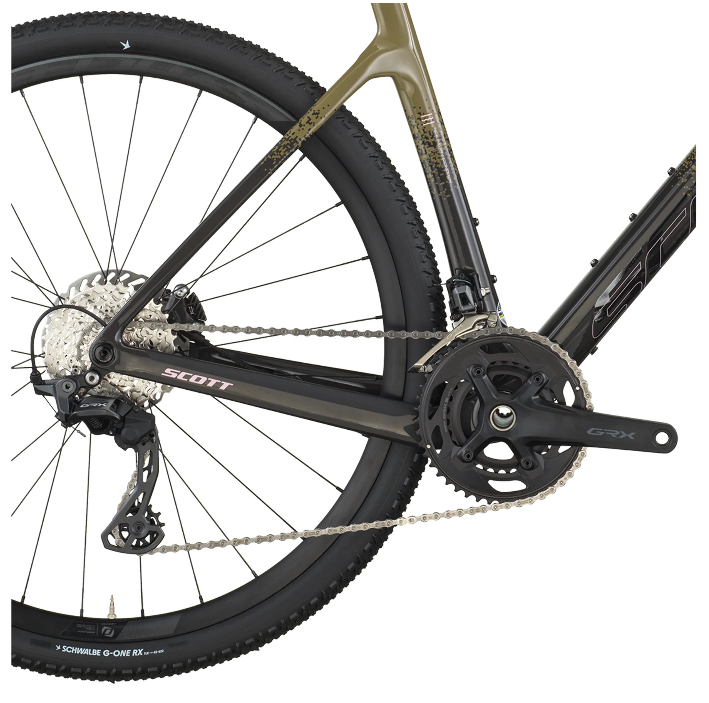 Scott Addict Gravel 40 Gravel Bike In Kaki Green Carbon Black - Image 4