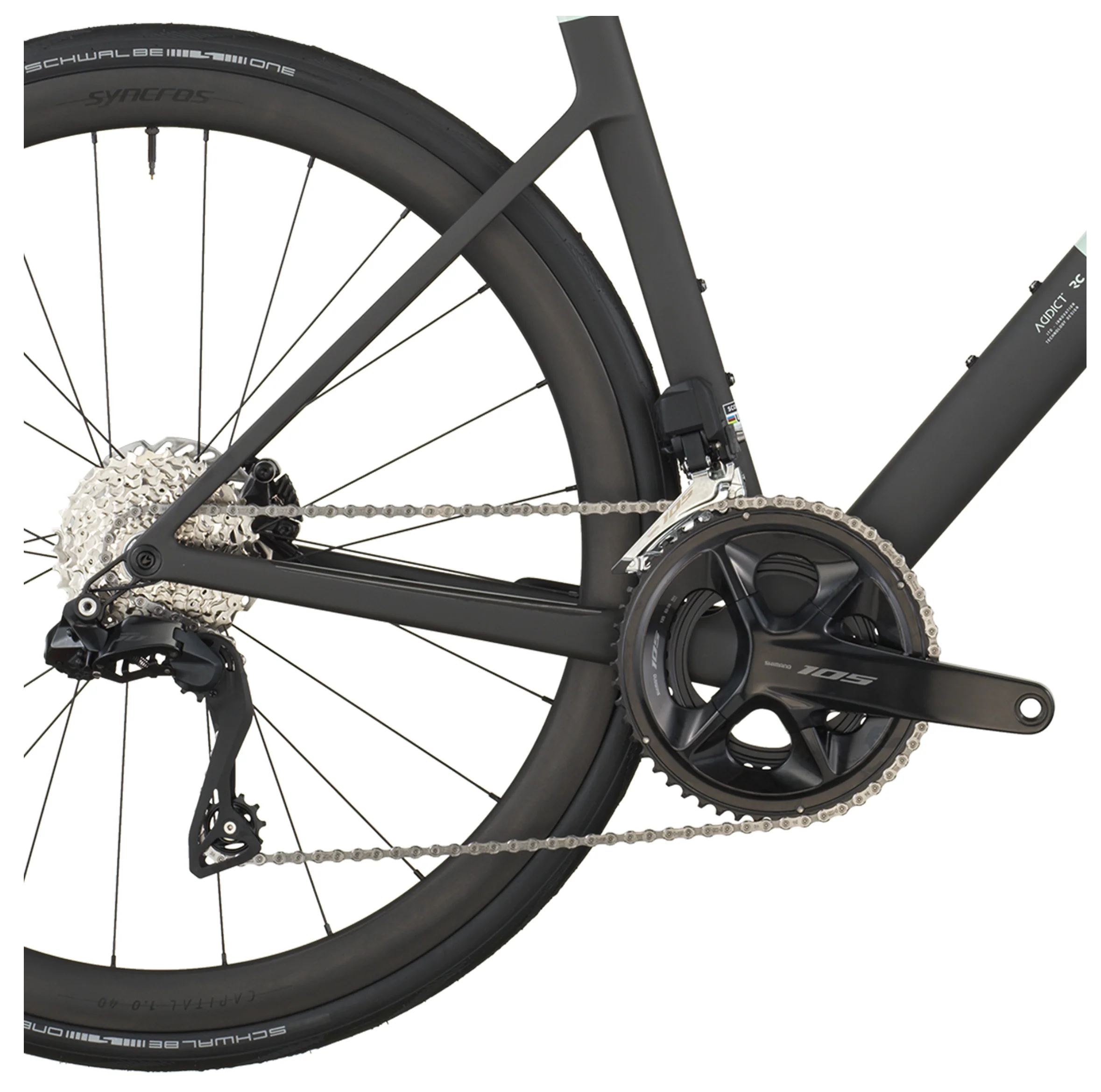 Scott Addict RC 30 Road Bike Frozen Green Carbon Black - Image 4