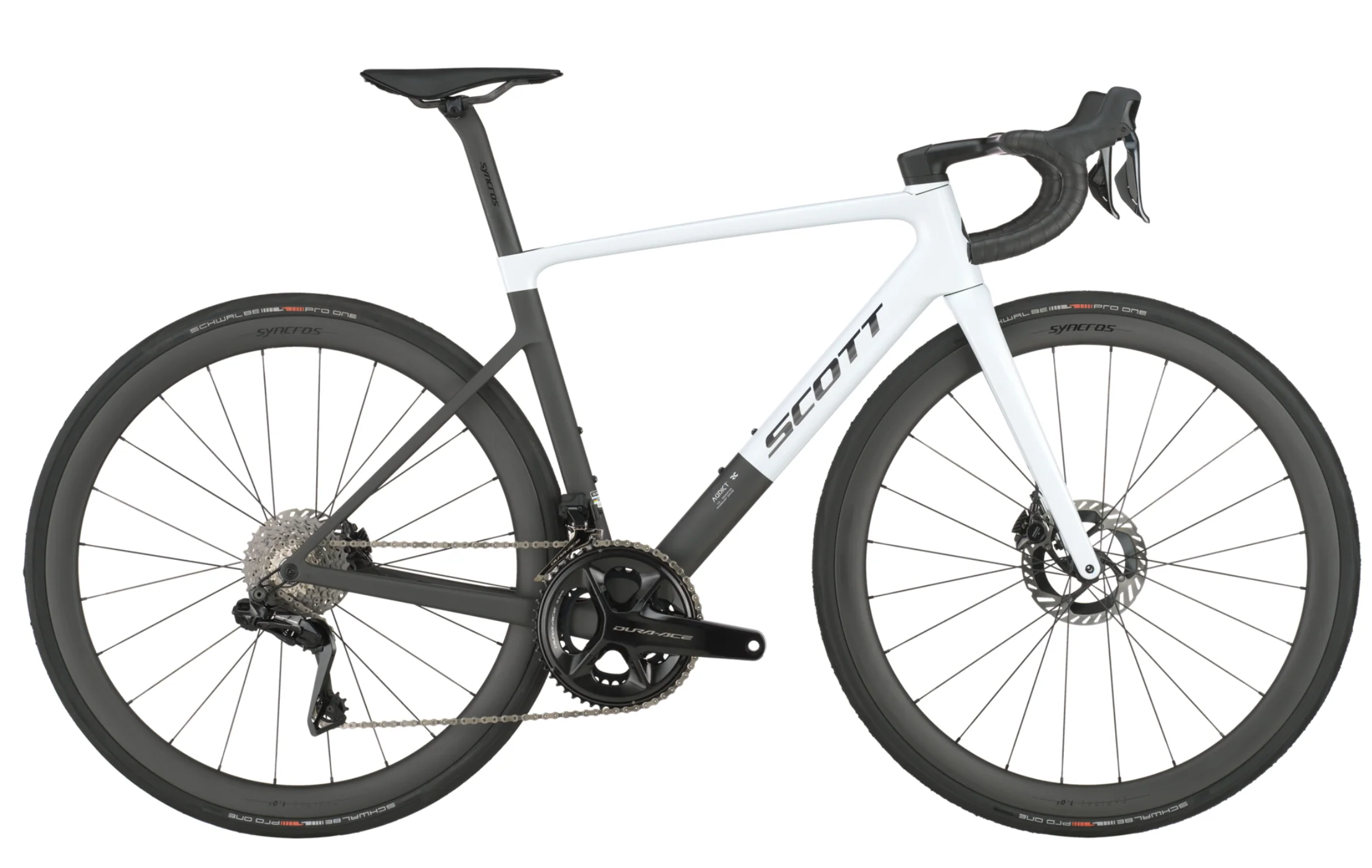 Scott Addict RC Pro Road Bike In Cumulus White Carbon Black