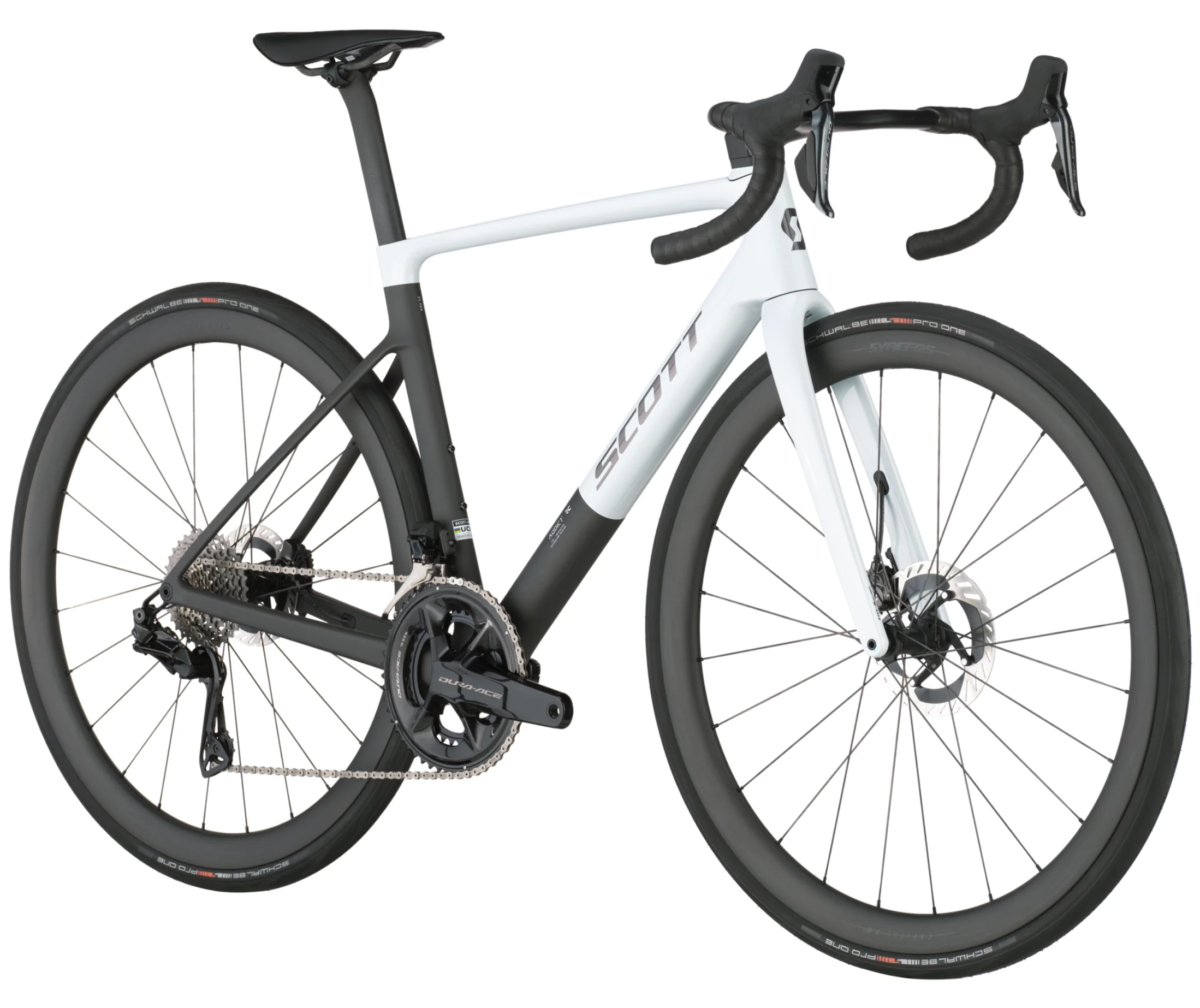 Scott Addict RC Pro Road Bike In Cumulus White Carbon Black - Image 2