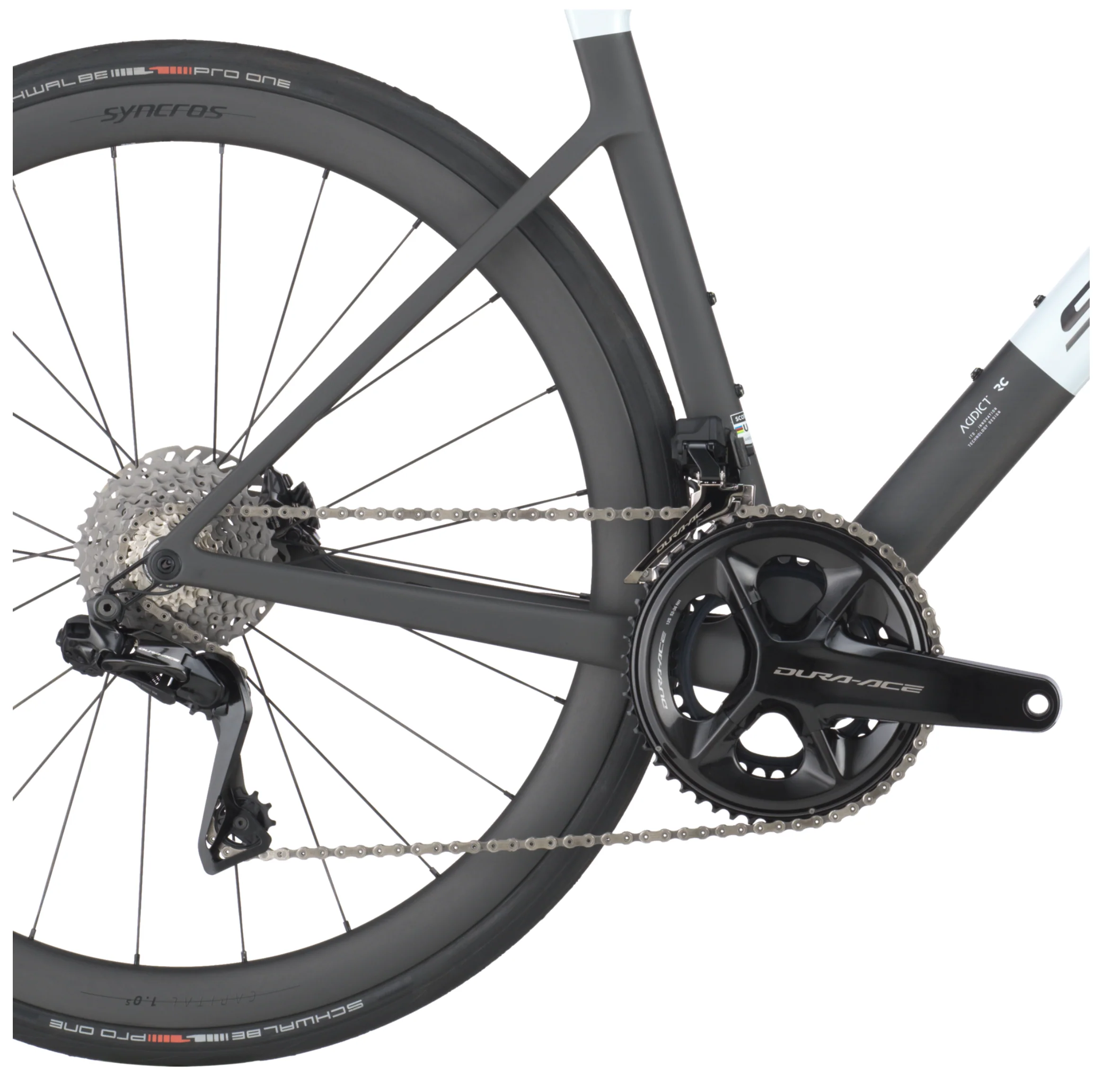 Scott Addict RC Pro Road Bike In Cumulus White Carbon Black - Image 5