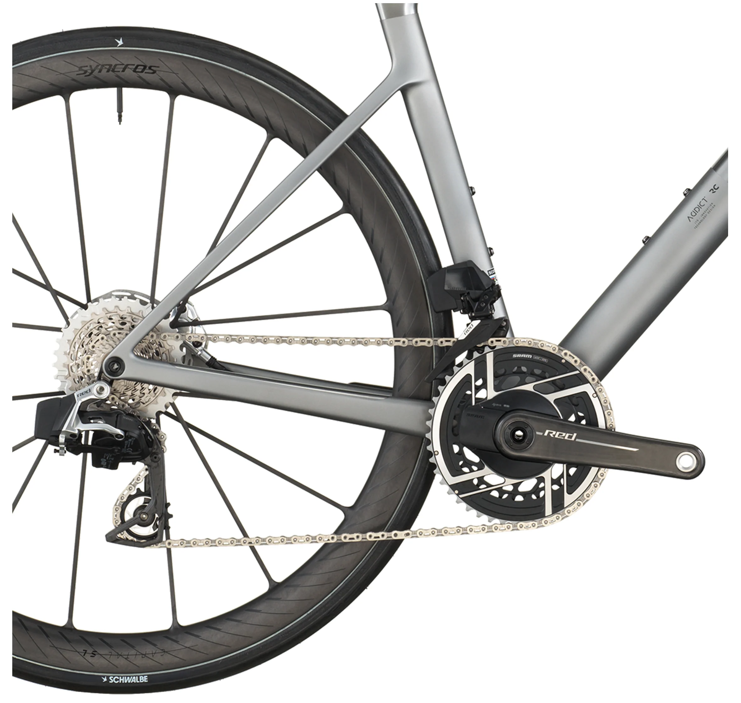 Scott Addict RC Ultimate Road Bike In Chrome Silver - Image 4