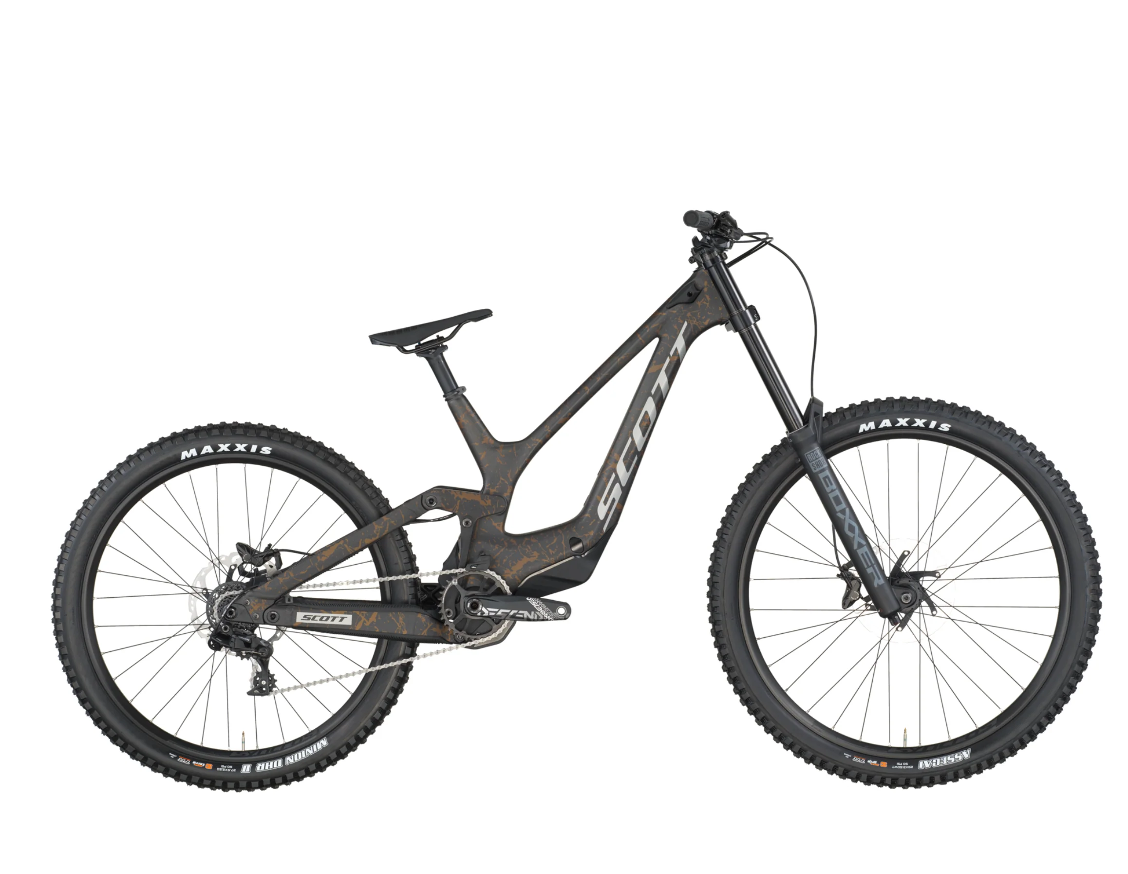 Scott Gambler 10 Downhill Full Suspension Mountain Bike In Carbon Black Crackle Bronze