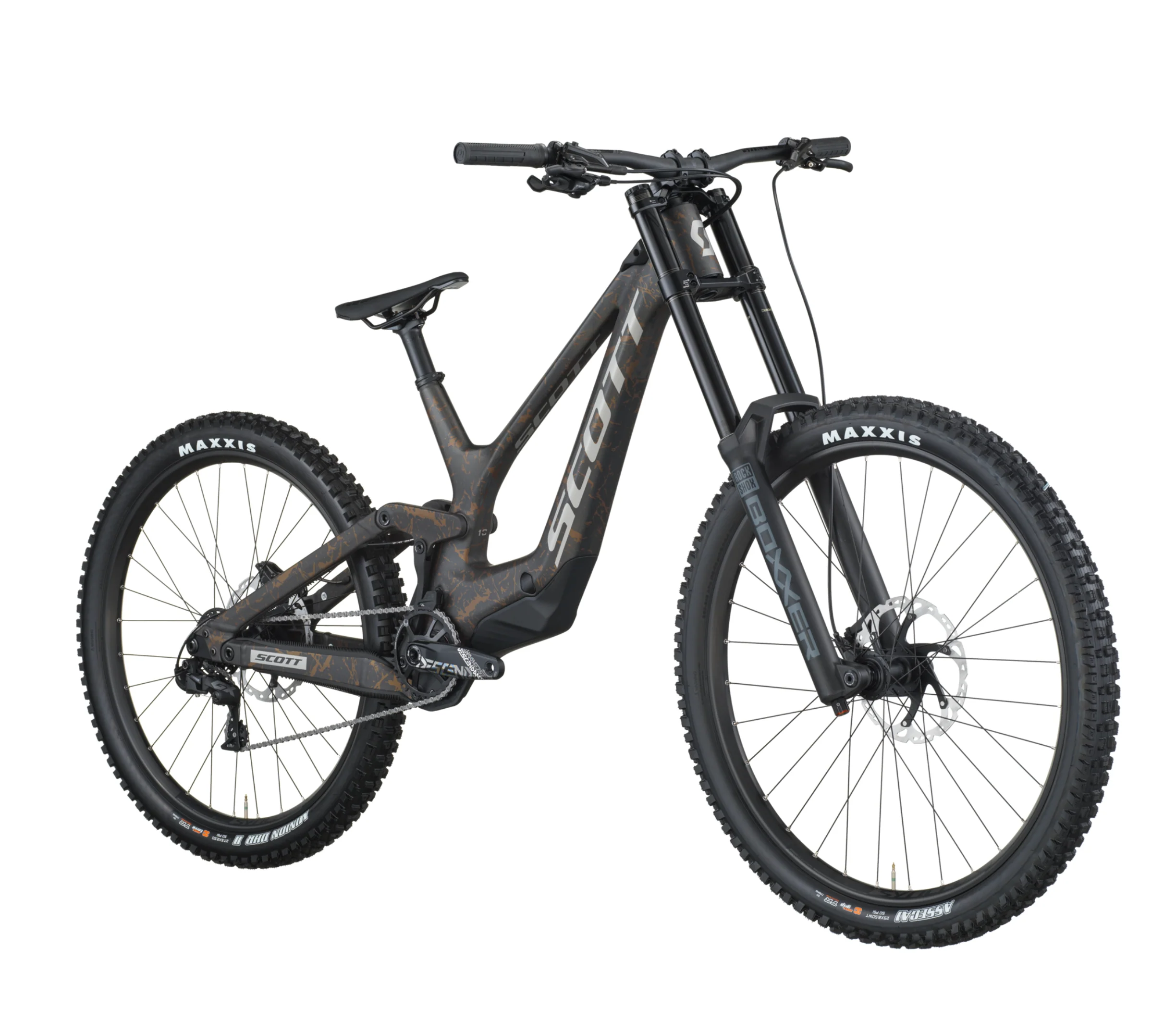 Scott Gambler 10 Downhill Full Suspension Mountain Bike In Carbon Black Crackle Bronze - Image 2