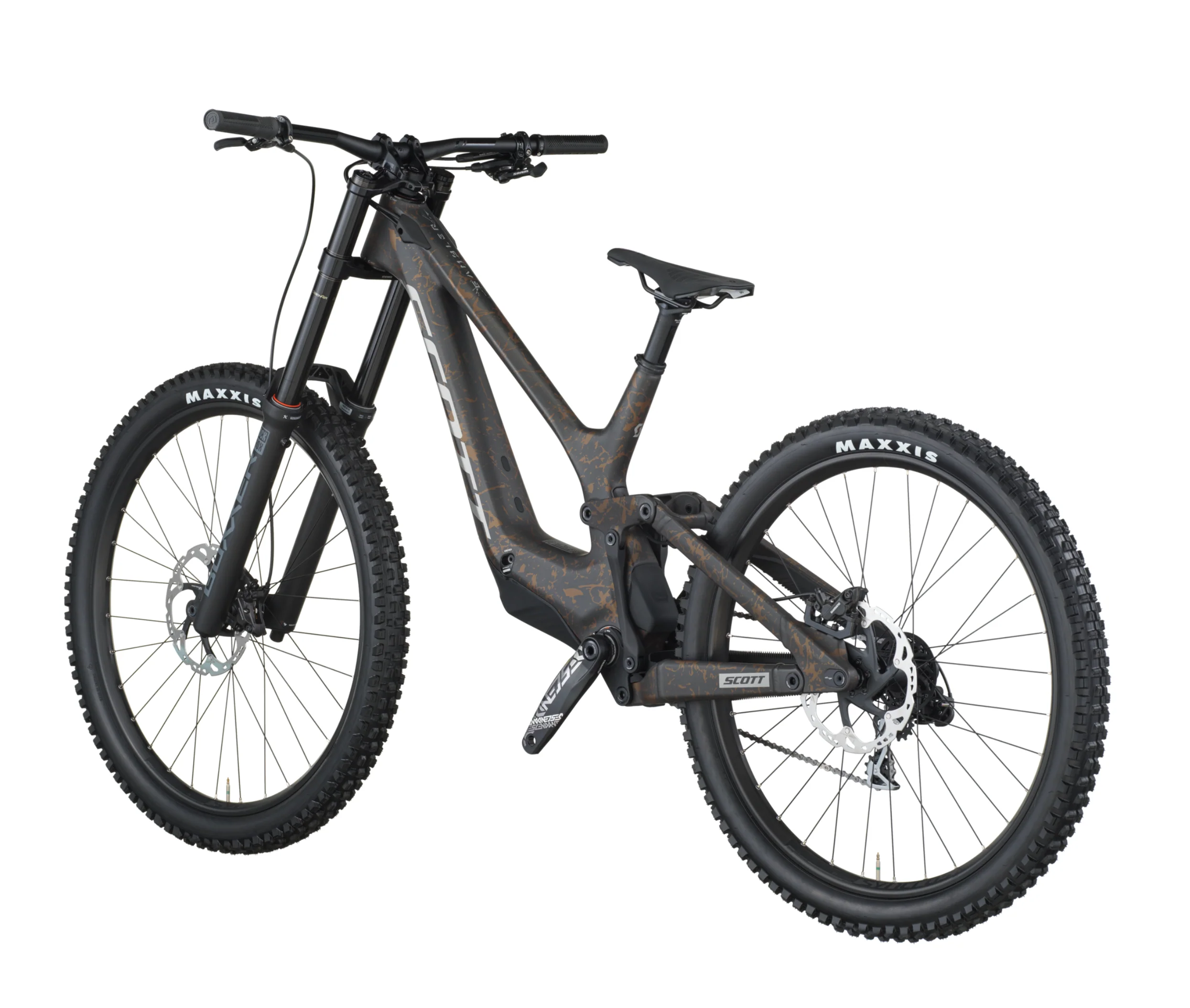 Scott Gambler 10 Downhill Full Suspension Mountain Bike In Carbon Black Crackle Bronze - Image 3