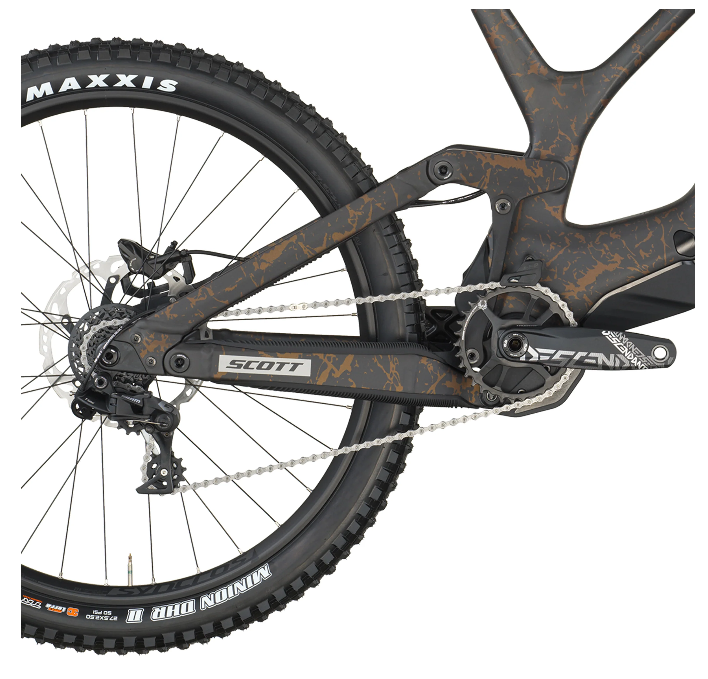 Scott Gambler 10 Downhill Full Suspension Mountain Bike In Carbon Black Crackle Bronze - Image 4