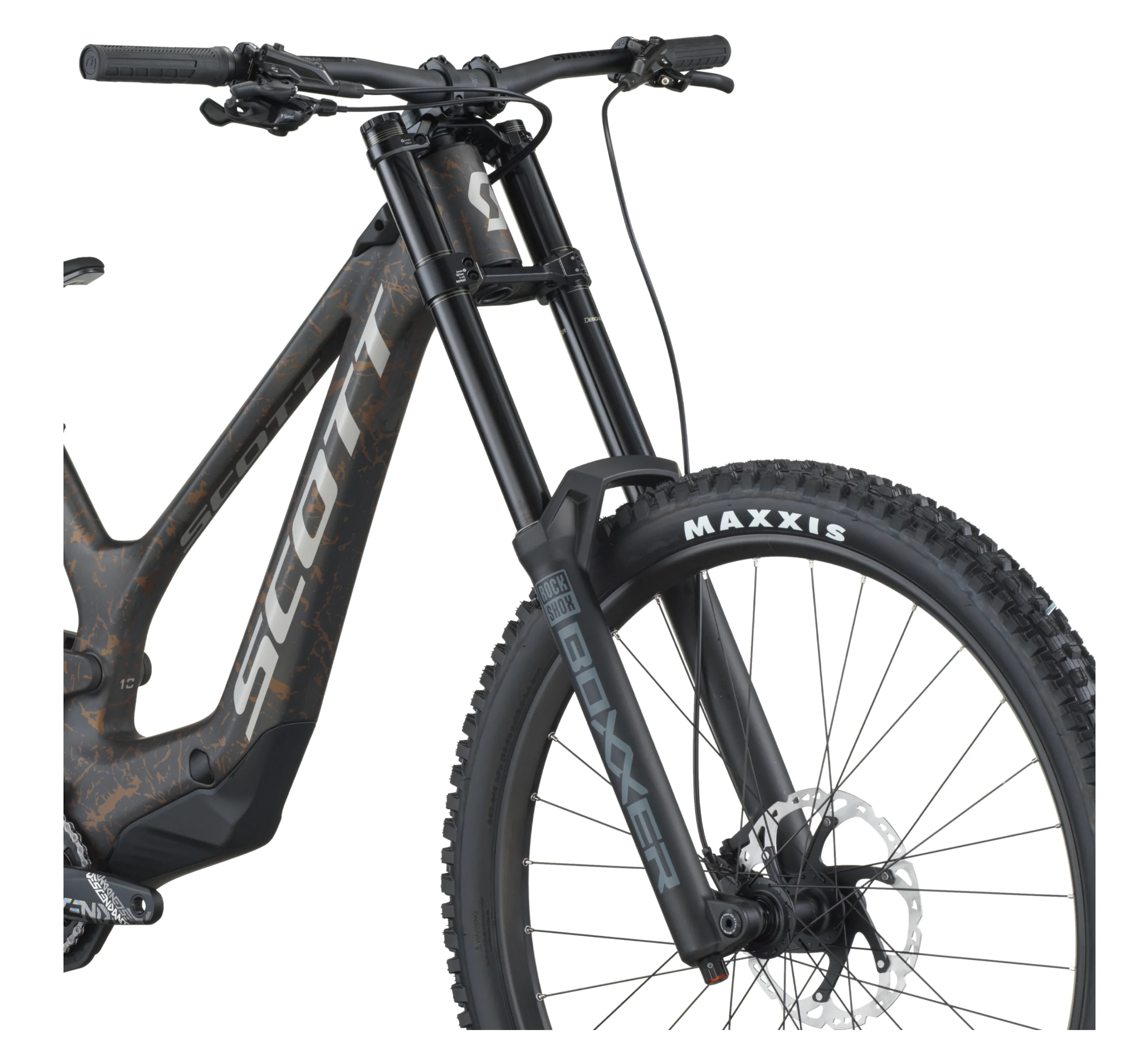 Scott Gambler 10 Downhill Full Suspension Mountain Bike In Carbon Black Crackle Bronze - Image 5