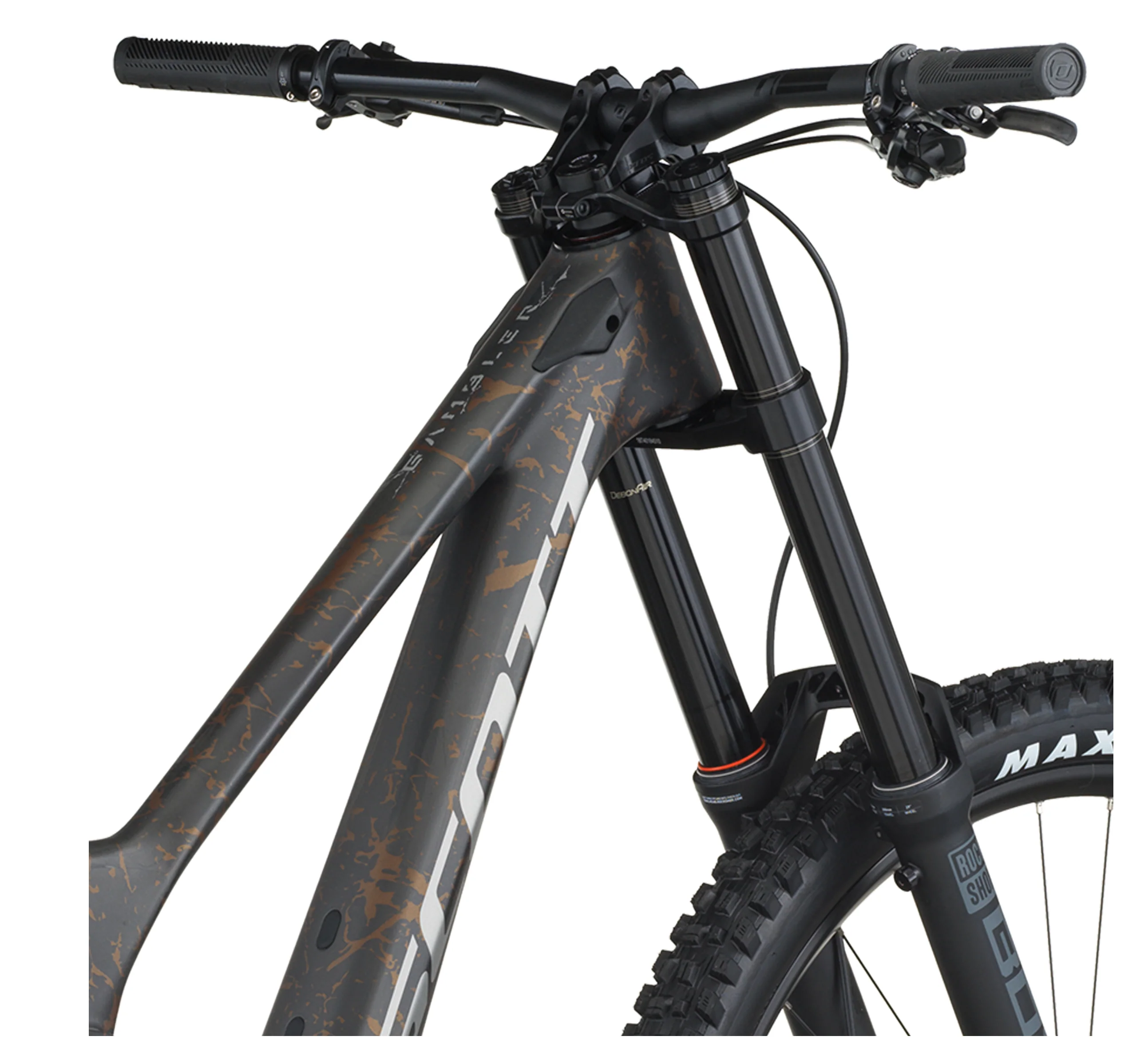 Scott Gambler 10 Downhill Full Suspension Mountain Bike In Carbon Black Crackle Bronze - Image 7