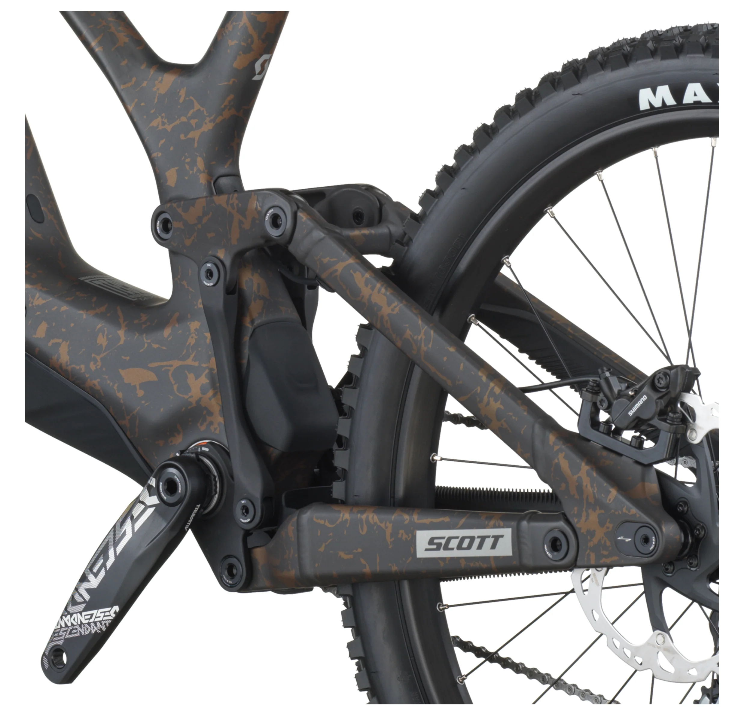 Scott Gambler 10 Downhill Full Suspension Mountain Bike In Carbon Black Crackle Bronze - Image 9