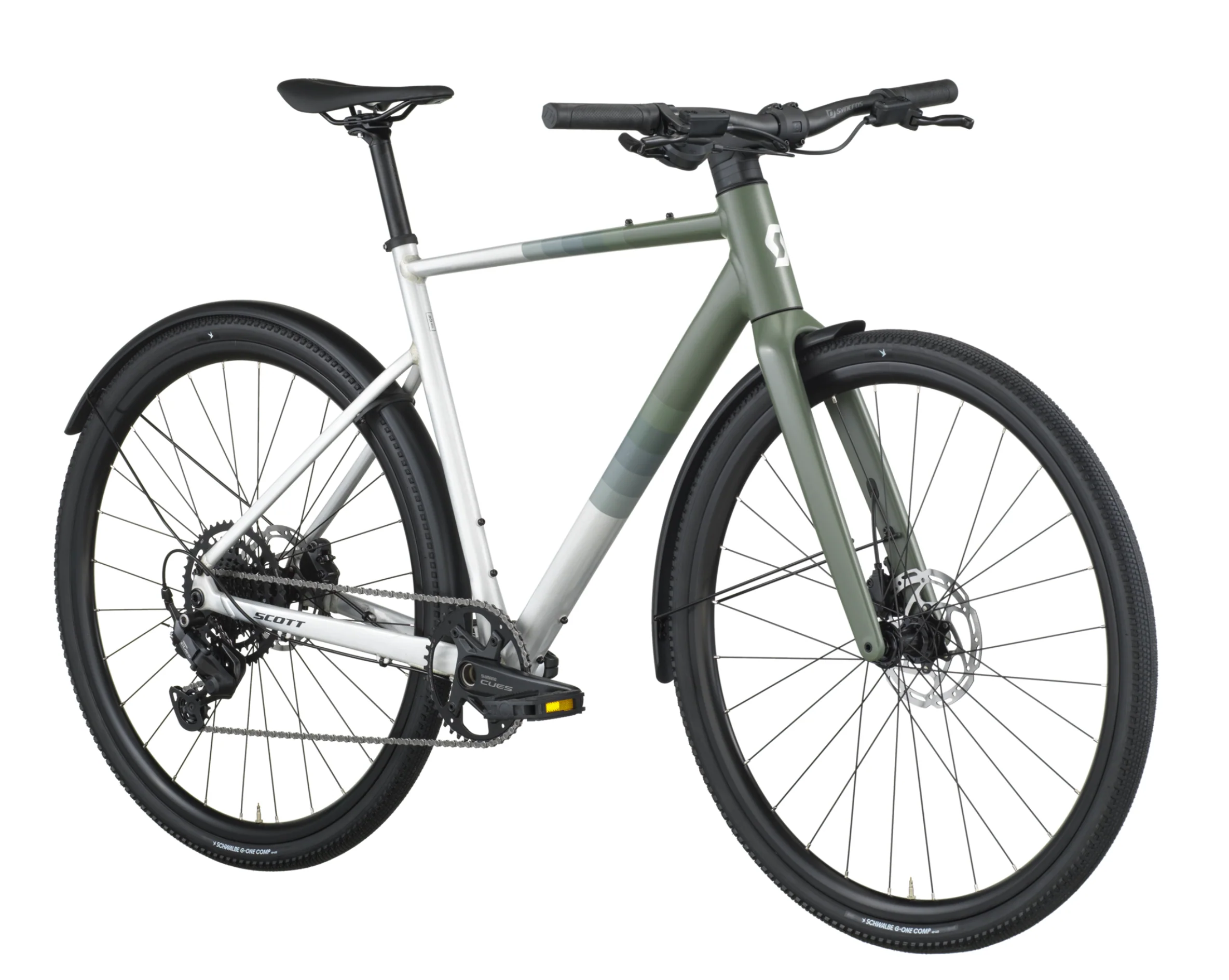 Scott Metrix 30 EQ Flat Bar Road Bike - Alloy Silver Wenge Green - Image 2