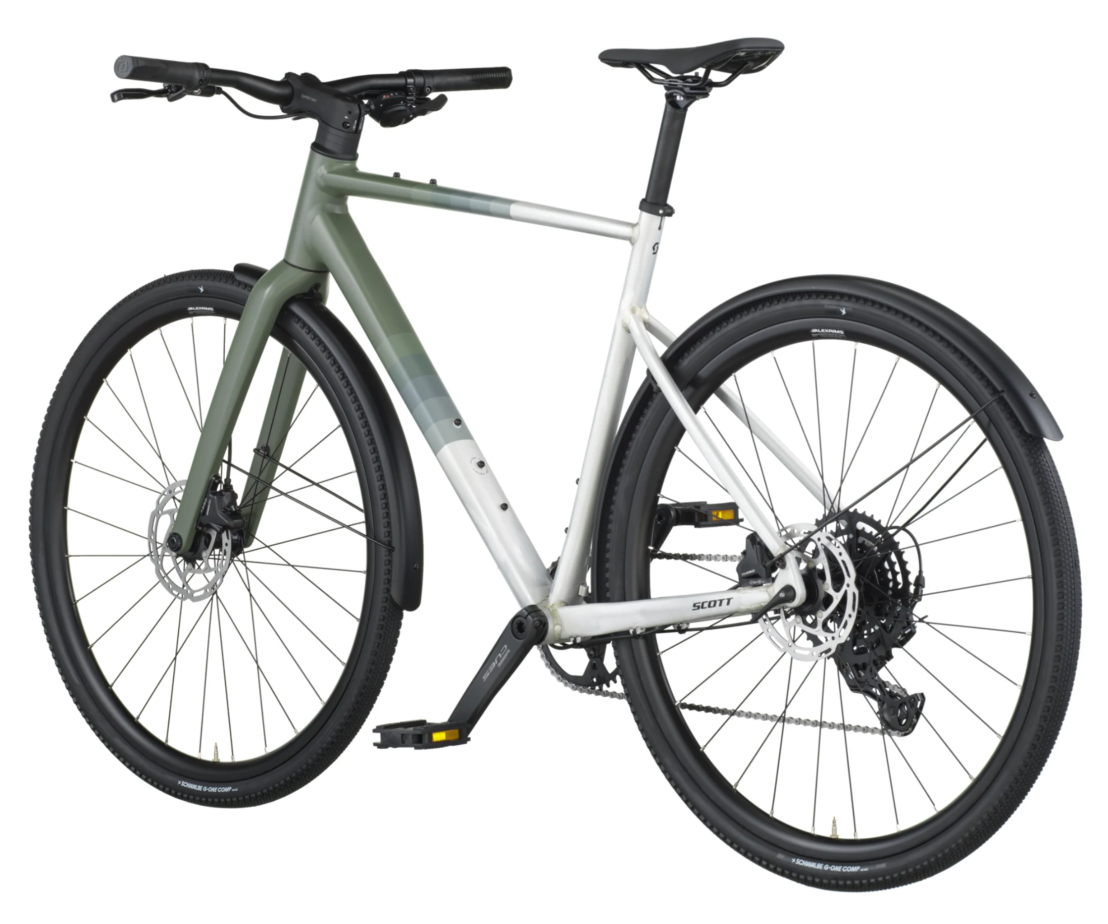 Scott Metrix 30 EQ Flat Bar Road Bike - Alloy Silver Wenge Green - Image 3