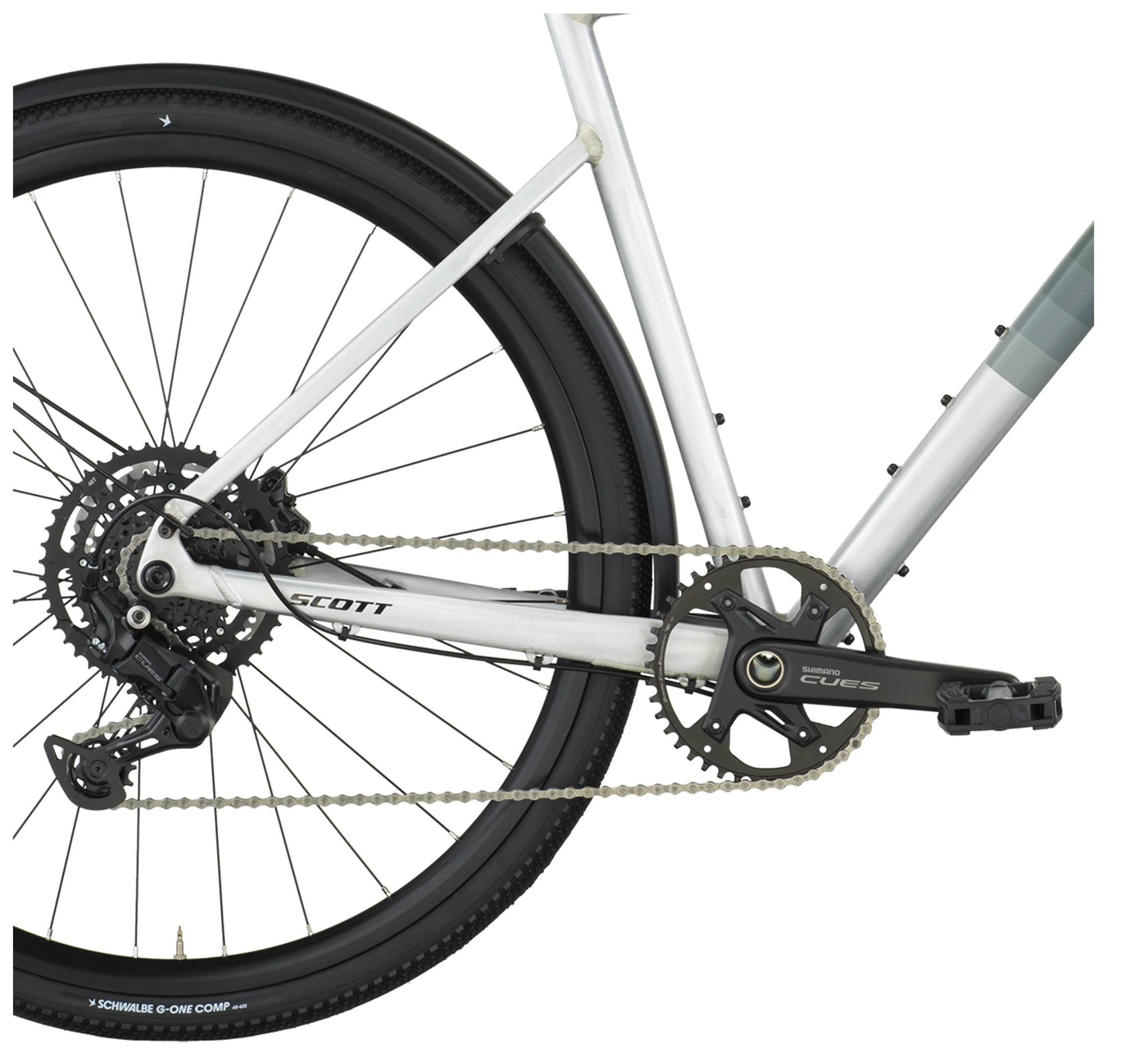 Scott Metrix 30 EQ Flat Bar Road Bike - Alloy Silver Wenge Green - Image 4