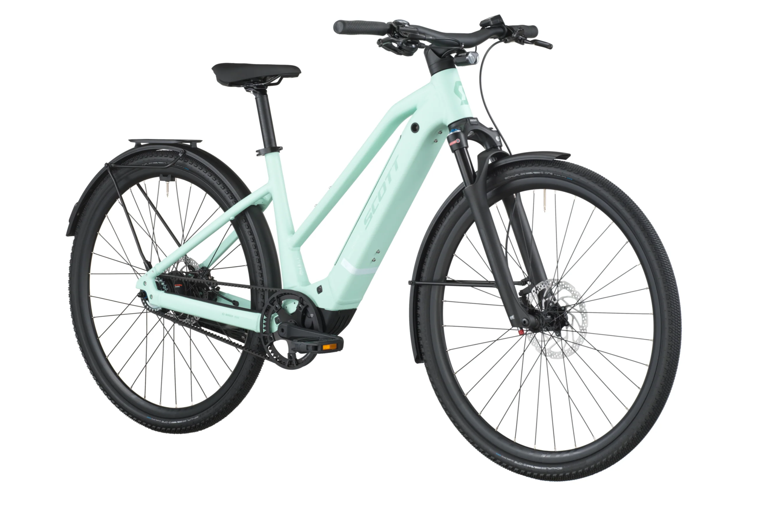 Scott Passage 10 Belt Slope Electric Hybrid Bike In Mint Green - Image 2