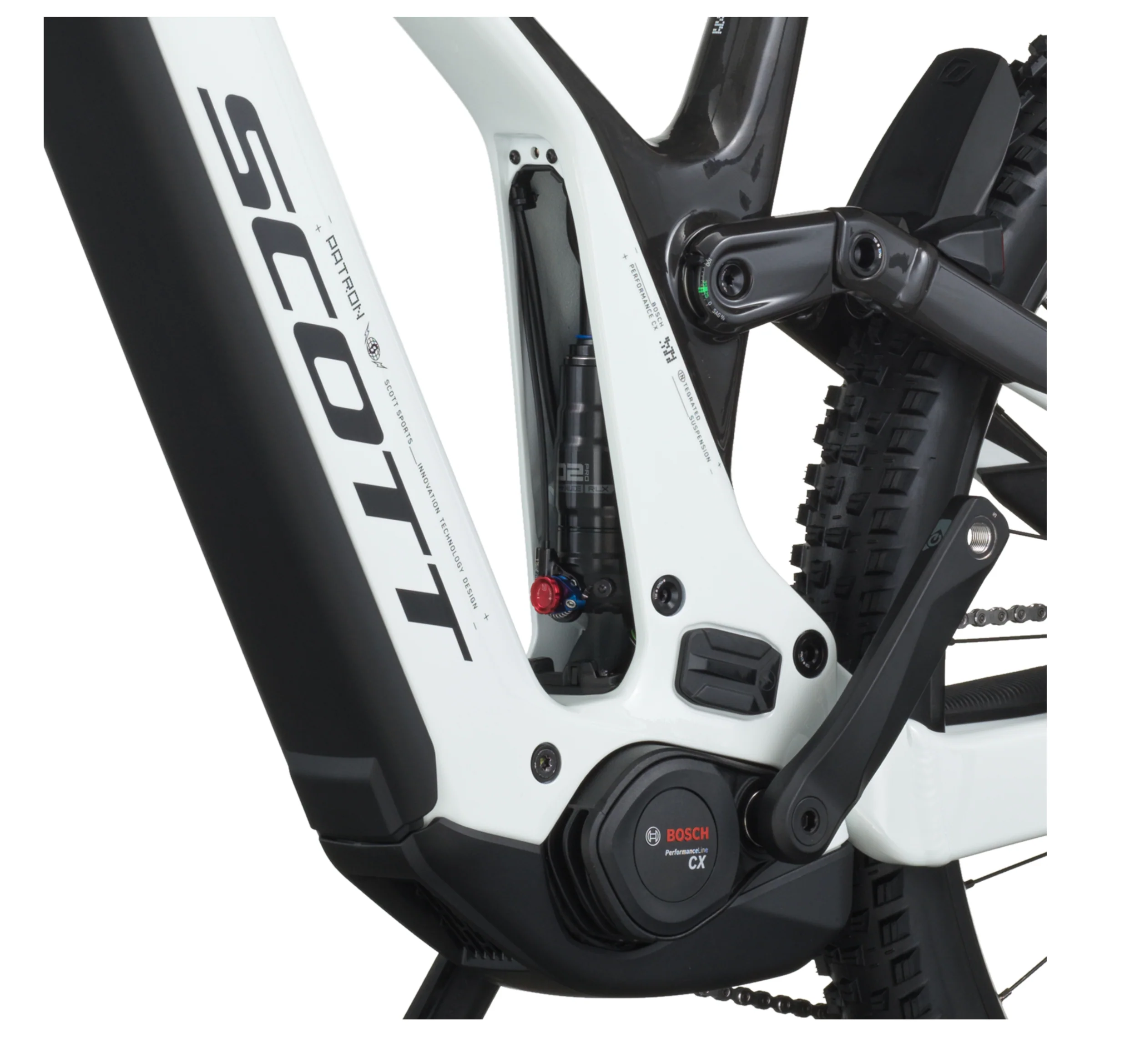Scott Patron 920 Electric Full Suspension Mountain Bike - Carbon Black Pastel White - Image 7